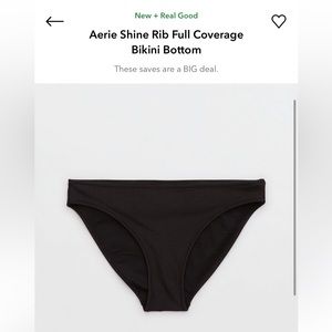 Aerie Shine Rib Full Coverage Bikini Bottom